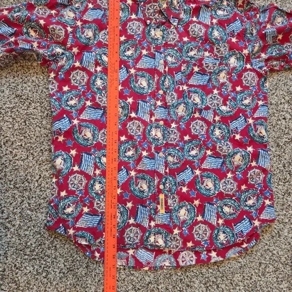 Vintage America's‎ Cup 1995 Short Sleeve Shirt Mens Large Red BD Baggies Cotton - Picture 7 of 8